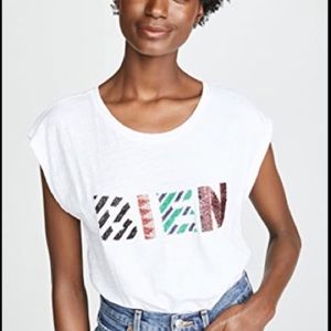 Joie Lianity Beaded Buen Tee Cap Sleeve White